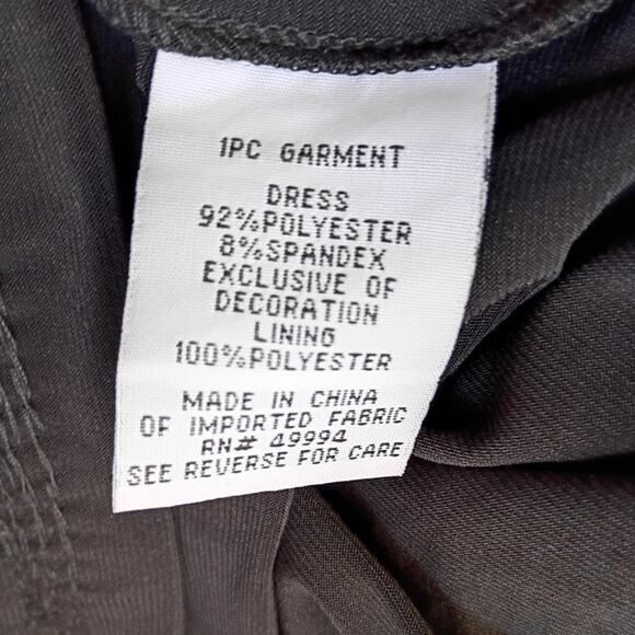 RM Richards Beaded Empire Waist Black Dress Sz 8 Sexy Low Cut Evening Cocktail - Picture 8 of 11